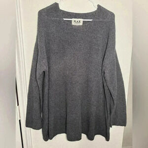 Flax by Angelheart Vintage Gray Wool Cashmere Blend Oversized Knit Sweater Sz SM